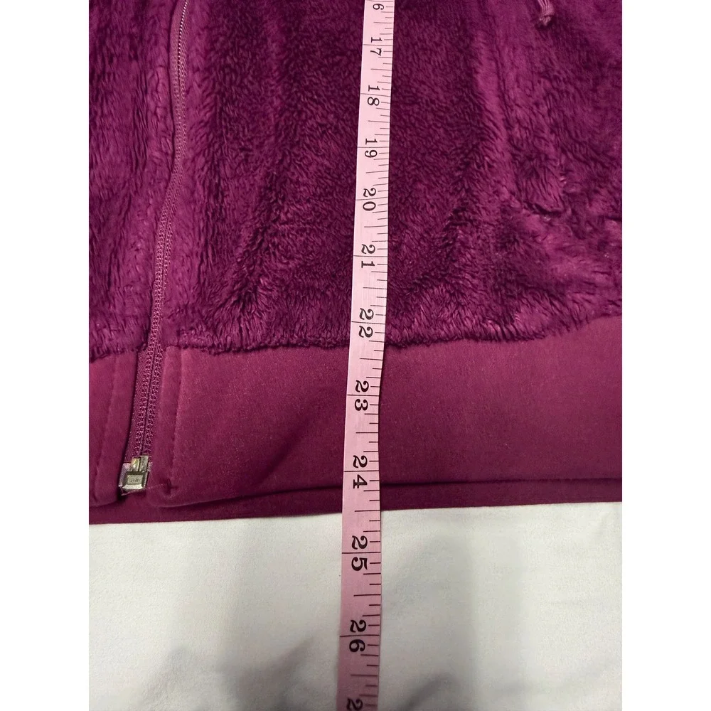 The North Face Womens Iso Fleece Hooded Jacket Medium Berry Full Zip EUC